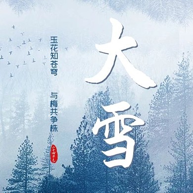 大雪蓝色简洁公众号次图