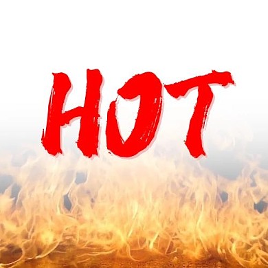 HOT、火热火焰黄色，红色简约公众号次图