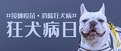 狂犬病日消除狂犬病彩色简约公众号首图