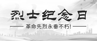 烈士纪念日铭记历史彩色简约公众号首图