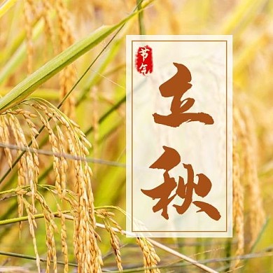 立秋二十四节气彩色简约公众号次图