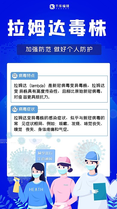 拉姆达医生蓝色简约海报