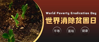 世界消除贫困日摄影图褐色商务