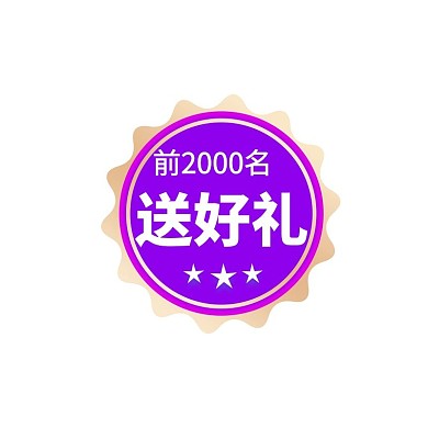 促销优惠紫色渐变电商通用标签