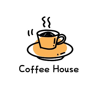 一杯咖啡黑色简约字体logo