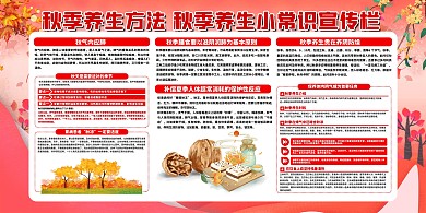 秋季养生知识简约展板