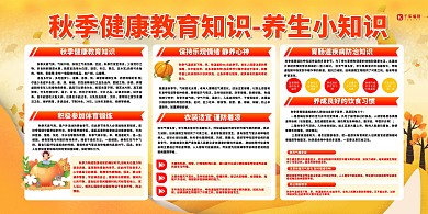 简约秋季养生知识黄色简约展板