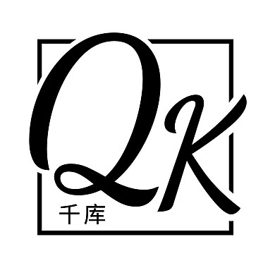 千库编辑原创QK字体设计黑色卡通LOGO