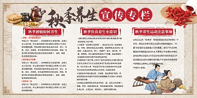 秋季养生中药白色创意展板