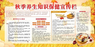 秋季养生保健知识彩色宣传展板