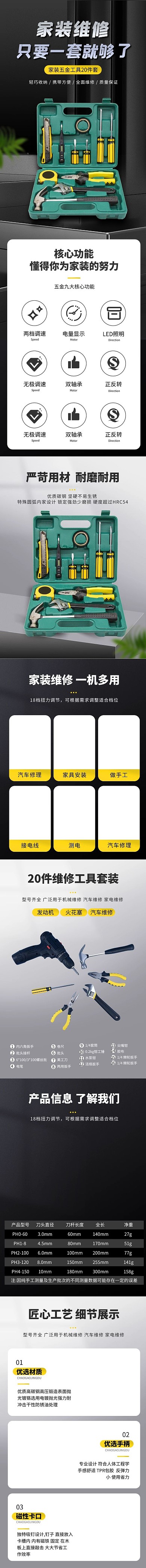 五金零件配件套装黑色C4D科技风详情页
