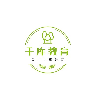 图案绿色简约儿童教育LOGO
