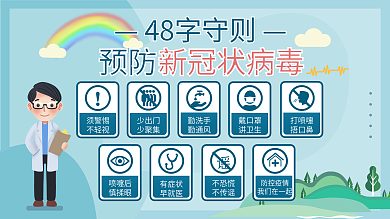 48字守则防疫展板医疗卫生展板