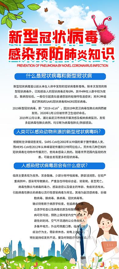 新型冠状病毒肺炎预防疾病知识展架