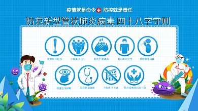 防范新冠肺炎病毒48字守则医疗公益展板
