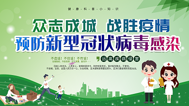 简约风预防新型冠状病毒内容展板