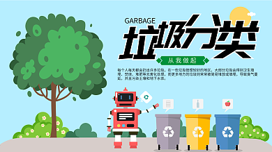 扁平矢量风格垃圾分类海报