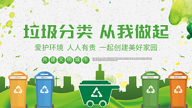 垃圾分类宣传栏公益文化宣传展板