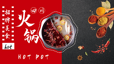 九宫格火锅美食海报