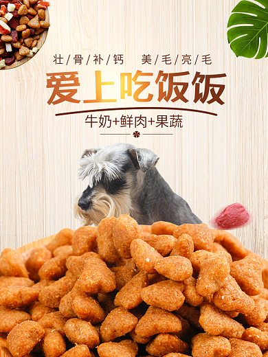 简约大气风格狗粮宠物粮食直通车主图模板