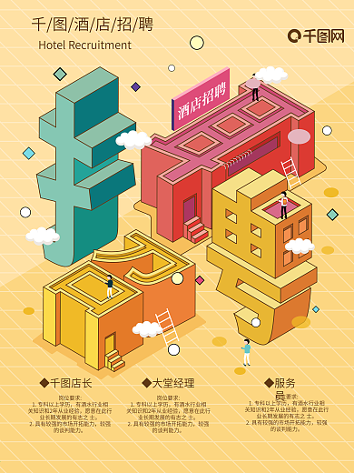 2.5d服务员招聘海报