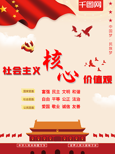 精品社会主义核心价值观海报