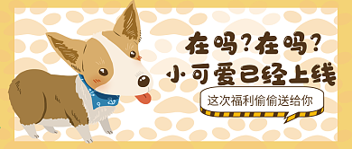 黄色卡通宠物公众号封面