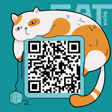 猫咪可爱扁平治愈公众号创意二维码