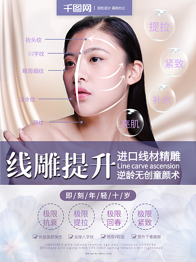 微整形线雕提升精致V脸逆龄童颜术海报