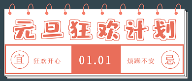 简约元旦狂欢计划宣传