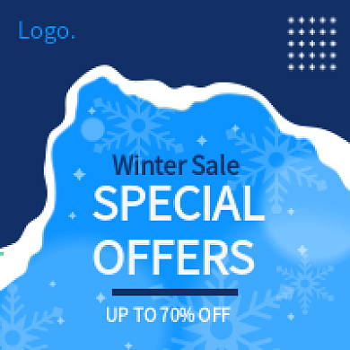 跨境电商冬季促销活动海报公众号次图矢量