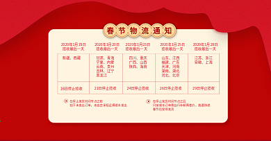 年底快递停运通知淘宝海报
