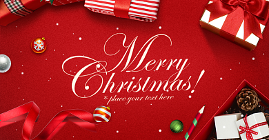 淘宝天猫圣诞元旦双旦红色banner