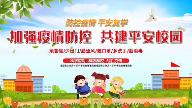 校园复学防控新型冠状病毒肺炎疫情展板