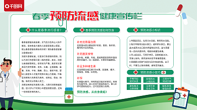 大气简约春季预防流感展板