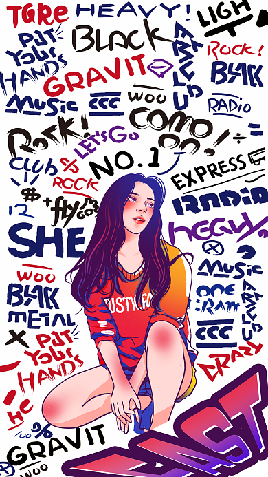 炫酷手写环绕明星应援活动促销手机海报