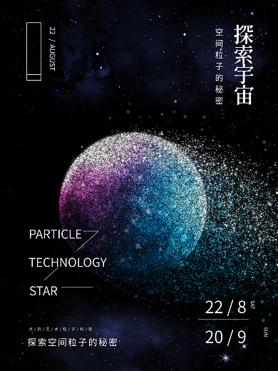 宇宙粒子科技海报点的艺术