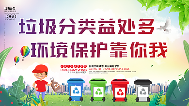 大气创建文明城市垃圾分类展板宣传栏