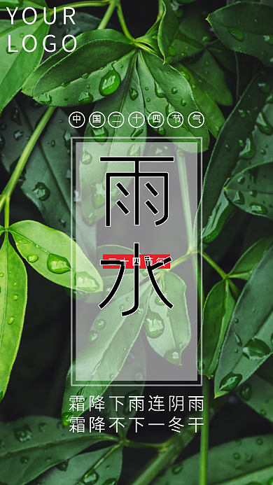 雨水手机壁纸海报二十四节气