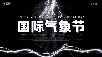 黑色简约大气国际气象节展板设计