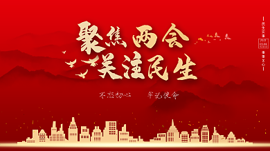 聚焦2021两会海报