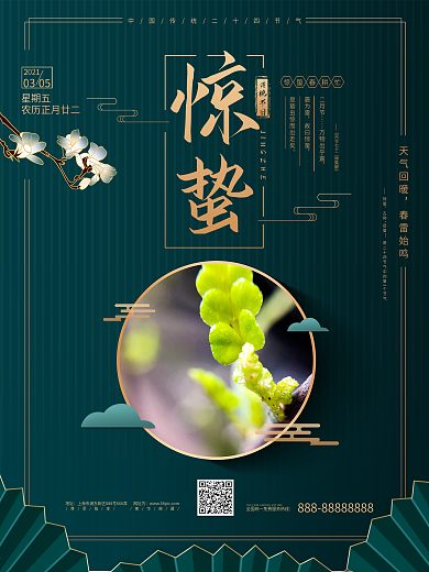 简约风惊蛰摄影图节日节气海报