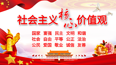 大气社会主义核心价值观宣传展板设计