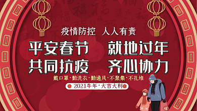 就地过年宣传展板