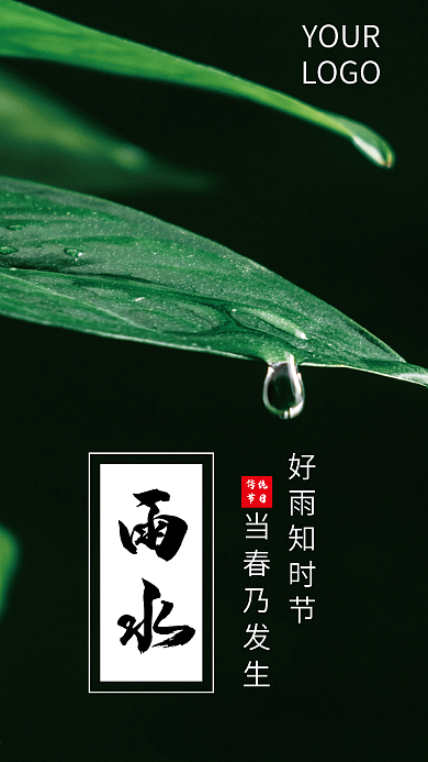 雨水手机壁纸海报二十四节气