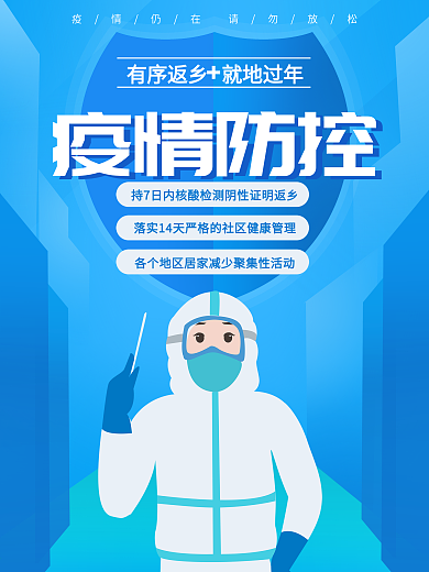 原创春节防疫医务核酸检测疫情防控返乡海报