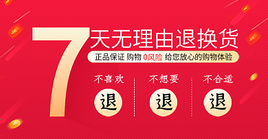 7天无理由退货电商售后说明红色质保模板