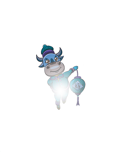 极坐标艺术牛年春节海报