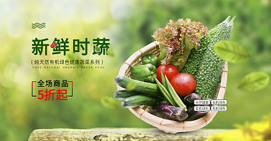 蔬菜生鲜果蔬海报电商banner