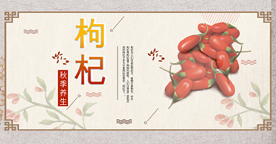 秋季养生枸杞海报电商banner